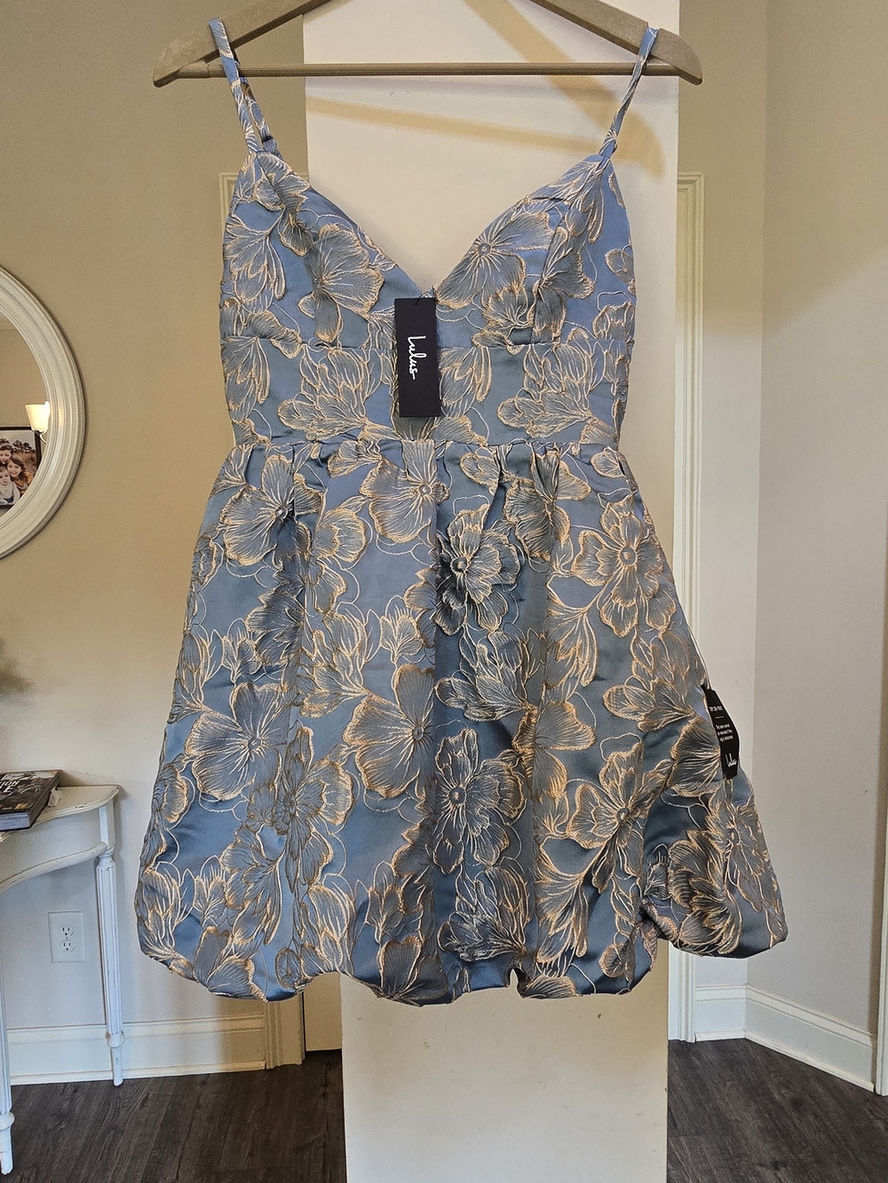 Lulu's Blue Floral Embroidered Dress